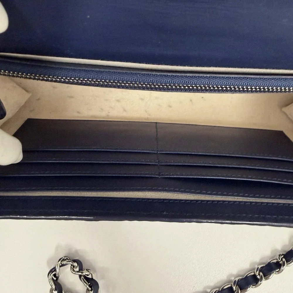 Genuine Alligator Shoulder Bag or Clutch Metallic Blue Tone RARE Color